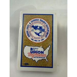 Vintage Hoyle AFL-CIO Union Label Playing Cards Buy American Made in USA Sealed
